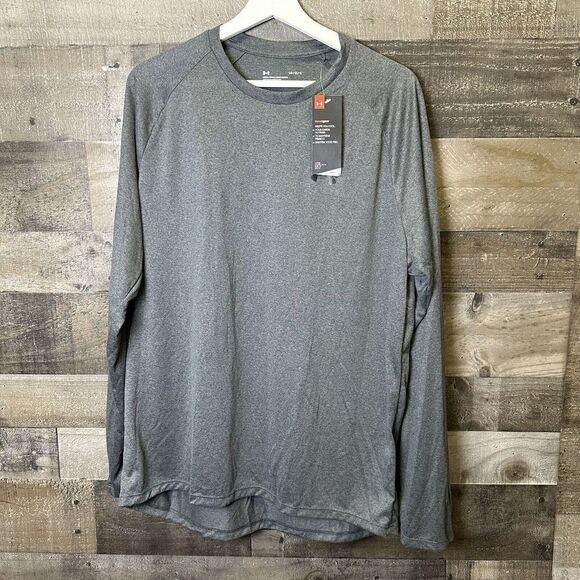 Under Armour Shirt Adult Large Grey Loose Long Sleeve Preppy Outdoors Tee Men's - Picture 1 of 8